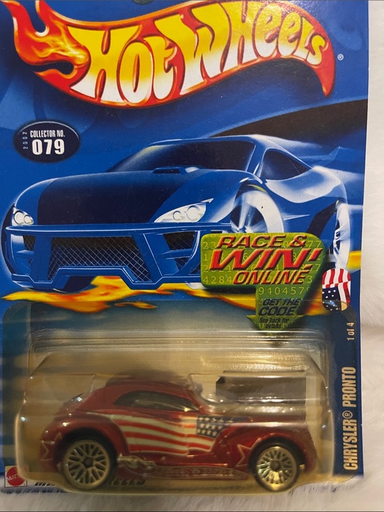Hot Wheels Other - Hot Wheels Chrysler Pronto Kids Toy Car - Red with American Flag Detail